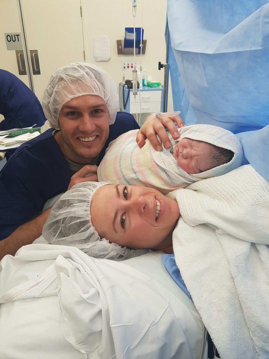 A family with their newborn
